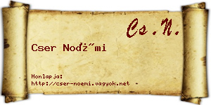 Cser Noémi névjegykártya
