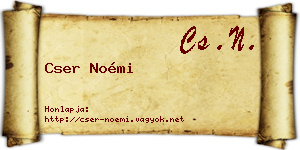 Cser Noémi névjegykártya